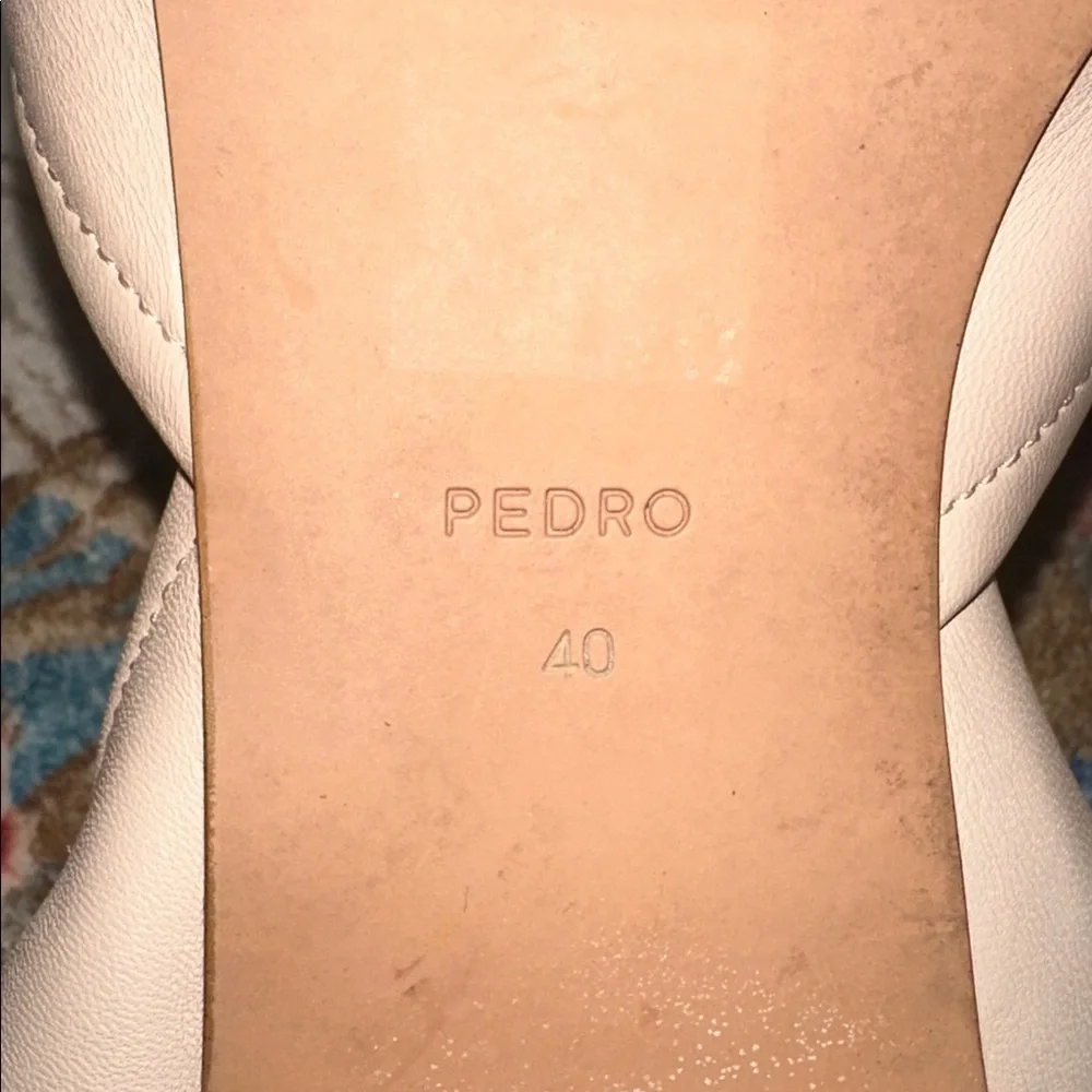 Italian maid, leather flats buy PEDRO Women's Cream Flats with Gold Accent